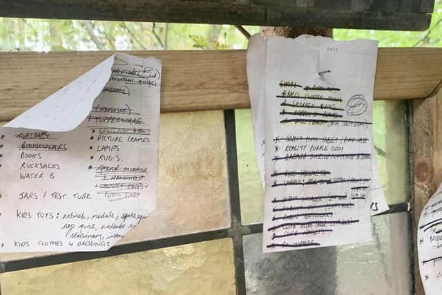 Production notes left in the woods. Picture by Craig Millward