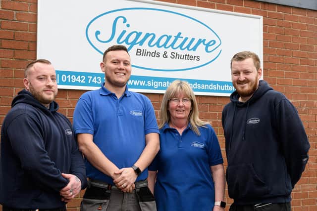 Steven Kenyon, Arron Howard, Shellie Parrish, Paul Parrish from Signature Blinds and Shutters which has been nominated for a BBSA award. Photo: Kelvin Stuttard
