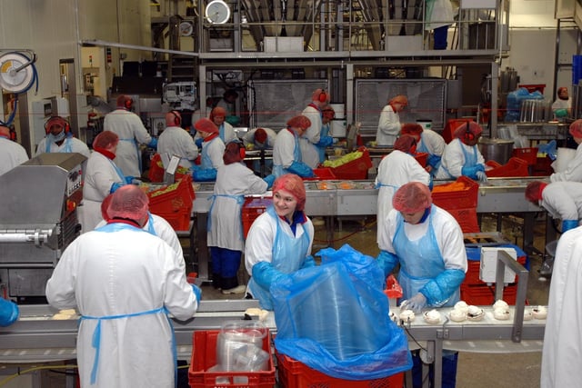 A production line at Hitchen Foods, Ince