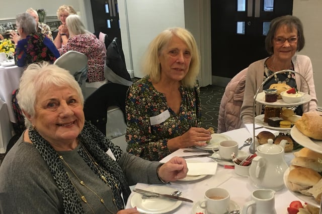 Members of Wigan Girls’ High School Old Girls’ Association enjoy afternoon tea for the 50th annual celebration.