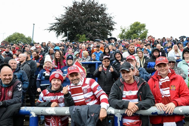 Wigan Warriors fans at Headingley for the Challenge Cup semi-final.