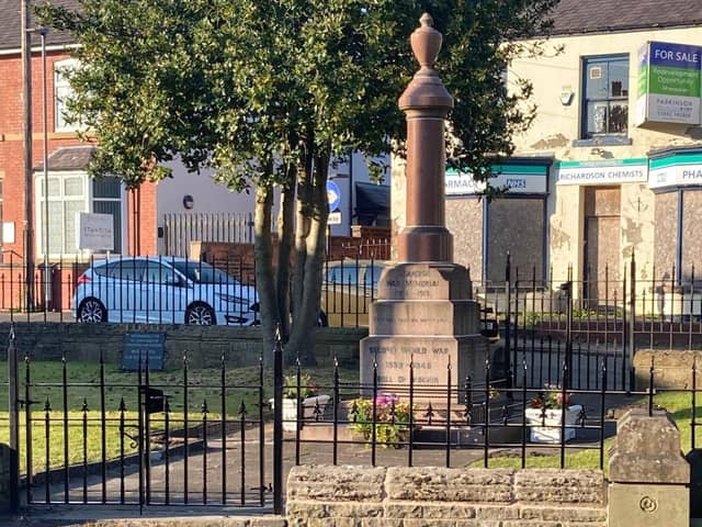 The war memorial in Standish has been repaired after being damaged in October last year.