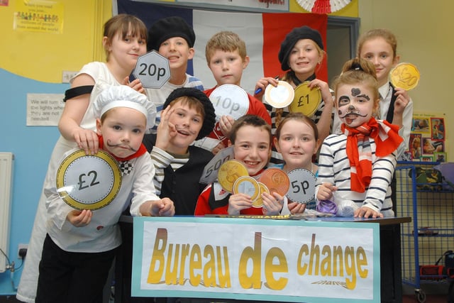 Pupils at Our Lady Immaculate Catholic Primary School, Bryn, dressed up for French Day as part of their Money Week.