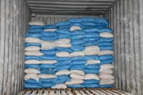 The Class A drugs, which had a street value of £140m, were hidden in 20kg sacks with a cover load of flour and were destined to be delivered to an industrial estate in Wigan