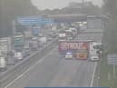 The M6 southbound is fully closed between junctions 17 (Sandbach, Congleton) and 16 (Newcastle-under-Lyme, Stoke-on-Trent, Crewe, Nantwich)