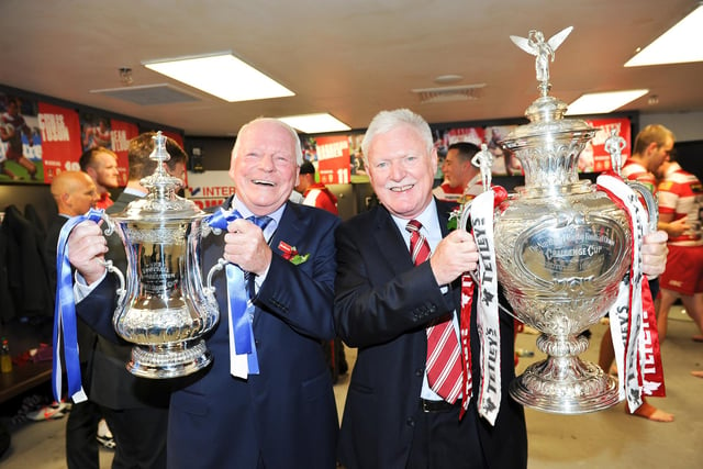 The Warriors won the Challenge Cup and the Grand Final in 2013, while Wigan Athletic were celebrating their FA Cup victory.