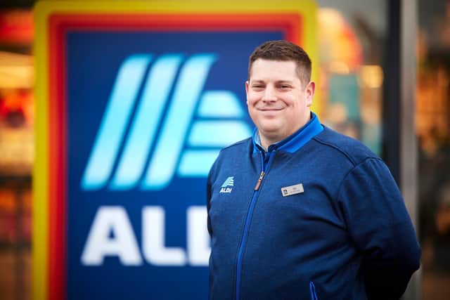 Aldi Skelmersdale grand opening, store manager Ian Varden