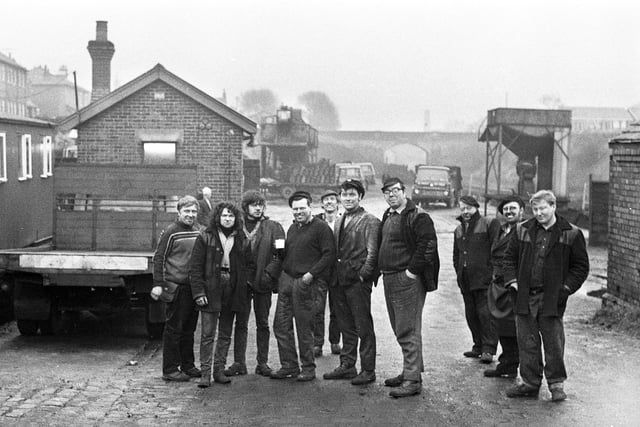 Workers in Orrell coal yard in Sandbrook Road, Orrell, in January 1972.