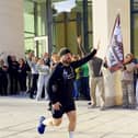 Wyatt started his epic challenge from outside the Planet Rock studio in London.