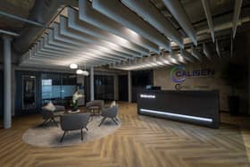 Calisen's smart new reception area in the historic Mill One at The Cotton Works