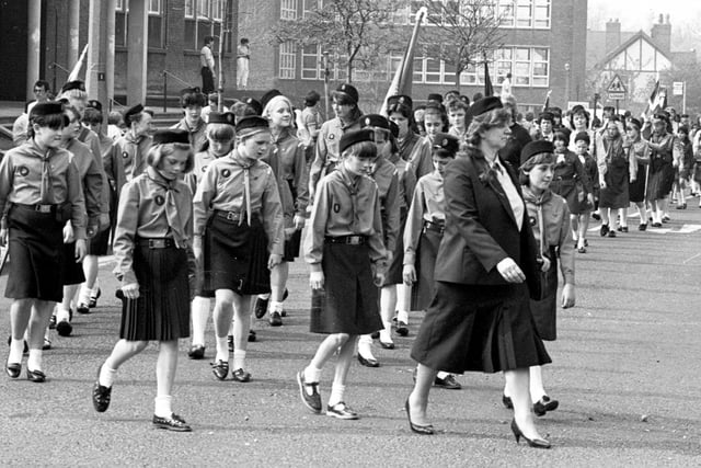 Retro 1987 - St Georges day parade in Wigan