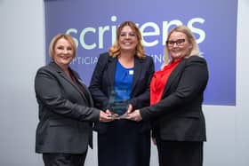 From left, Scrivens Opticians & Hearing Care regional manager Theresa Richards, branch manager Amy Brook and regional manager Claire Connolly