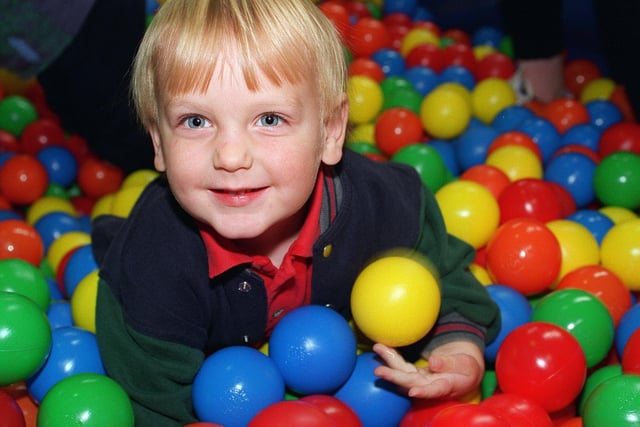 Big smiles from Robert Ashton, aged two. from Standish, as he plays in the ball pit at Alphabet Zoo the children's adventure playground after its opening