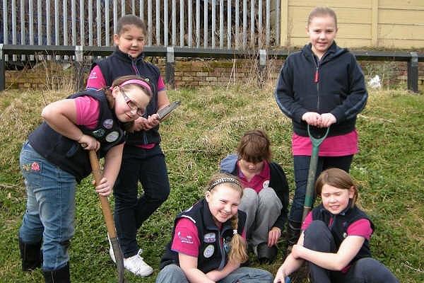 Guides from 2nd Wigan Town (St Mark's) helped the rangers to begin to plant a new wildlife area at Alexandra Park in Newtown in 2009