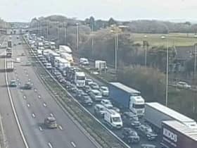 The southbound M6 is closed between junctions 28 (Leyland) and 27 (Standish, Parbold)