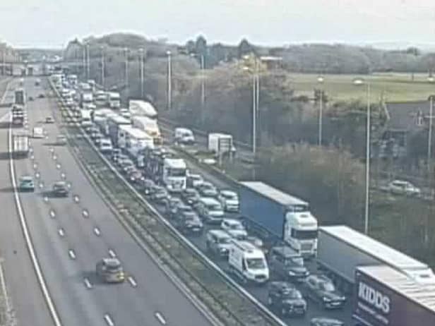 The southbound M6 is closed between junctions 28 (Leyland) and 27 (Standish, Parbold)