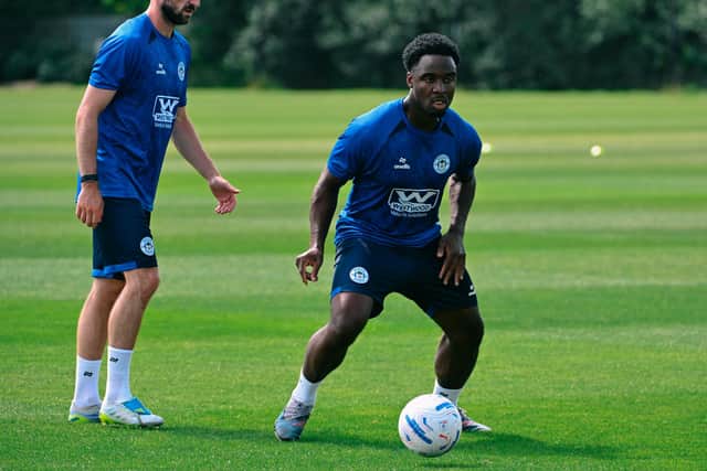 Christian Saydee in action on the training ground before being cut down by injury