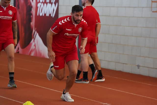 Toby King in pre-season training