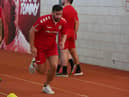Toby King in pre-season training