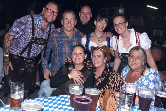 Enjoying the atmosphere at Oktoberfest at the Winter Gardens on Saturday