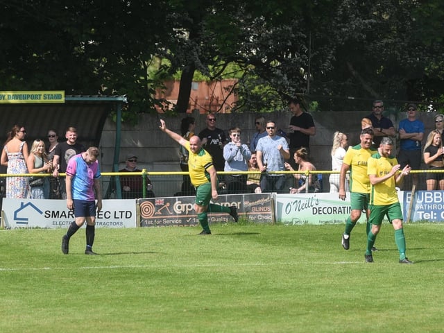 Holly's dad Mark Prince celebrates his goal
