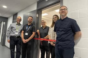 From left to right: Jorge Solis (Wigan Council), Chris Rimmer (Howe Bridge Leisure Centre), Cllr Chris Ready (Portfolio Holder for Communities at Wigan Council, Katherine Spragg (Embrace Wigan and Leigh), James Winterbottom (Director of Strategy and Innovation at Wigan Council).