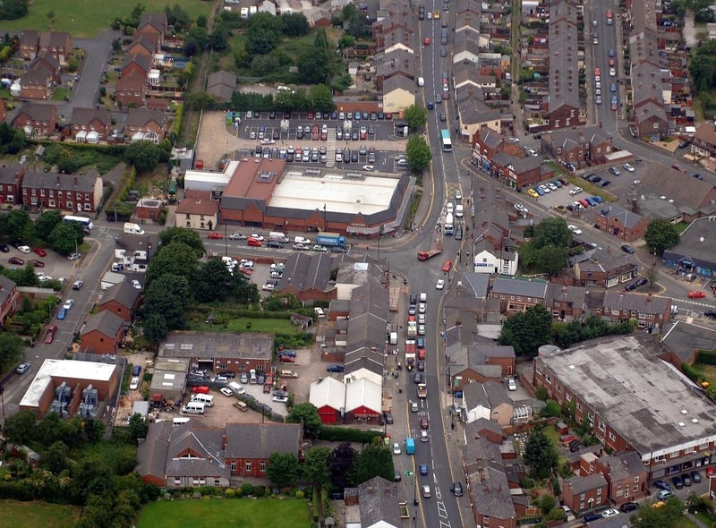 Standish with a view of High Street and the crossroads
