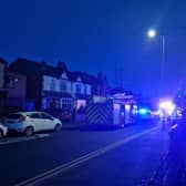 Fire engines on Gidlow Lane
