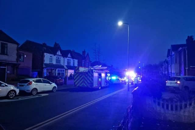 Fire engines on Gidlow Lane