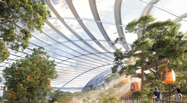 A new CGI shows how the interior of Eden Project North could look.