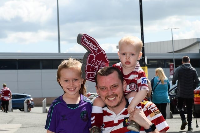 Wigan Warriors fans outside the DW Stadium.