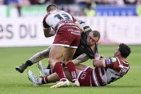 The 33-year-old was stretchered from the field at the Salford Community Stadium in the eliminator play-offs before being taken to hospital, where he was given the all-clear a few hours later. He has since returned to training for Leigh, but has been stood down on head injury protocols