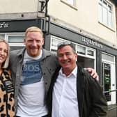 Former Wigan Warriors player Sean Gleeson, centre, with his partner Kate Edwards and business partner Stephen Haselden, right, who are taking over Lily and Arthur's