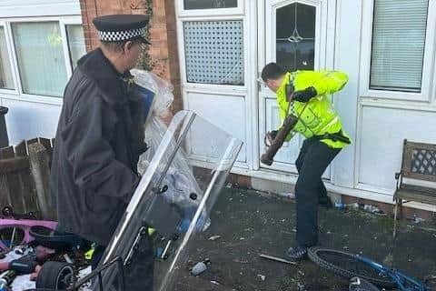 Police carried out the raid in Scholes, Wigan