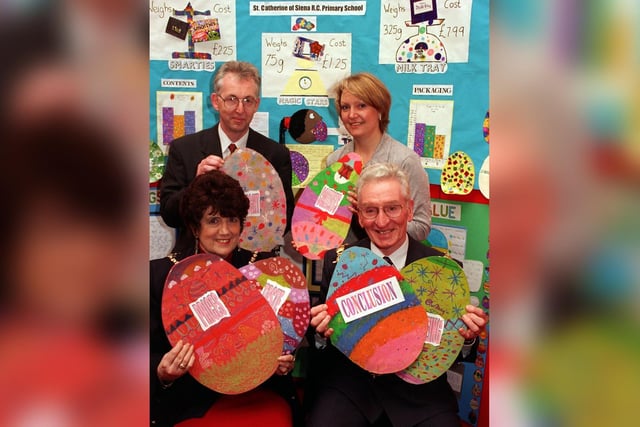 The Mayor and Mayoress of Wigan, Coun Ken Pye and his wife Joan who judged the winners of the Easter Schools Easter egg competition, organised by Trading Standards and  Environmental Health