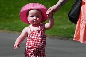 Enjoying the sunny weather in Mesnes Park, Wigan.