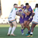 Samy Kibula in action for Bradford Bulls against Newcastle Thunder in 2022 at Kingston Park