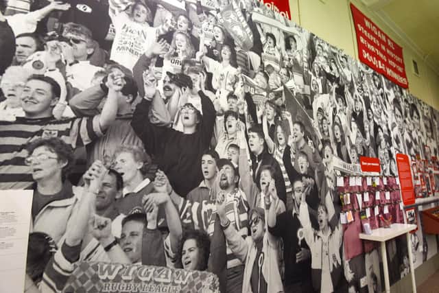 Exhibition organisers want to find the rugby fans featured in these images