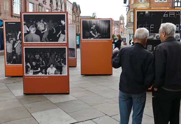 Photographs of the last Northern Soul night at Wigan Casino in 1981, now on display in an outdoor exhibition on Standishgate