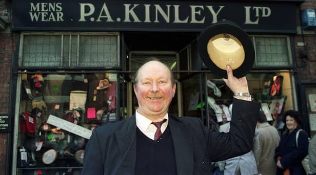 RETRO 1998 - Gentlemen's outfitters P A Kinley of King St Wigan closes after 100 years trading. James Davies pictured before closing the store.