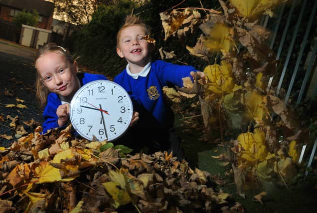 Pupils Kate, six, and Jayden, six, from Year Two at St Anne's primary school, Standish Lower Ground in 2017