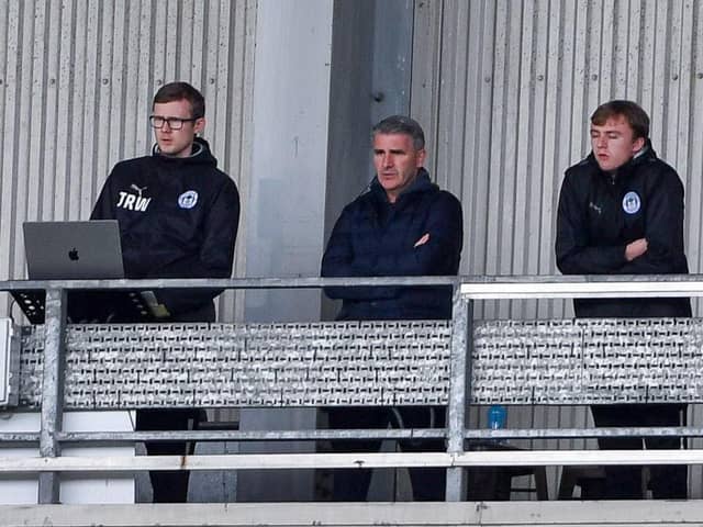 Ryan Lowe again watched the game against Blackpool from the gantry