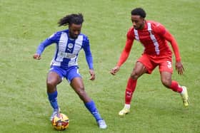 Dion Rankine in action against Leyton Orient before being forced to leave the field