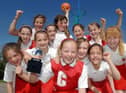 Celebrations from the winning netball team at Sacred Heart Primary School, Wigan - 2007