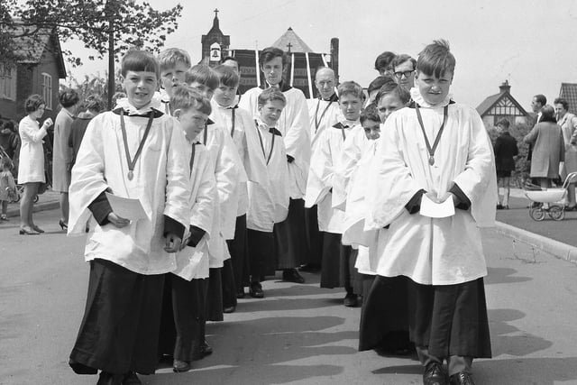 St Stephen's Church Whelley annual walking day in June 1968