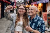 Emma, from Blackpool, with retired doctor Tony, one of the generation gap pairings taking part in the new Channel 4 reality show Worlds Apart (Picture: South Shore/Channel 4)