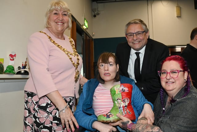 from left, The Mayor of Wigan Coun Marie Morgan, Amy Elston, Coun Chris Ready and Beccy Mcnamara-Cox.