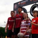 Mollie Evans and her brother Alfie with Harvey Hill, Kai Pearce-Paul and Toby King