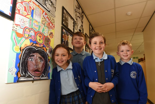 Pupils looked at people from our history and their modern contemporaries to create our fabulous works of art and researched people who became "the first",  have overcome barriers, coped with or made a change,  stood up for their beliefs and principles and have made a difference to the lives of others.
