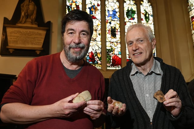 From left Chris Drabble and Bill Aldridge from Wigan Archaeological Society.